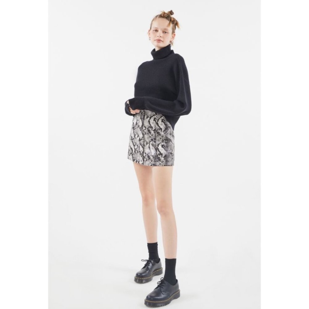 UO Siren Snake Print Snap Front Mini Skirt Size S - Picture 4 of 10